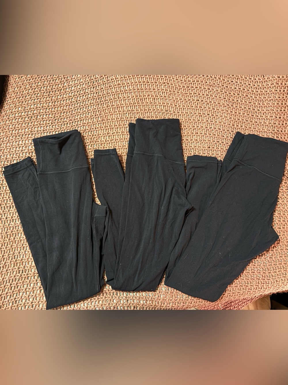 (3) Black Athleta Elation Ultra High Rise full length leggings Sz small tall